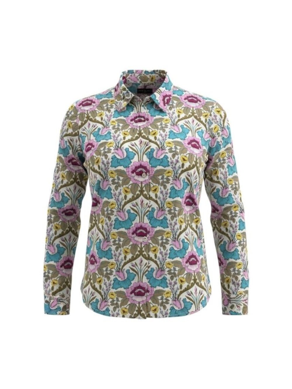 Talbots Petite Floral Button-Up Long Sleeve Shirt XLP Multicolor